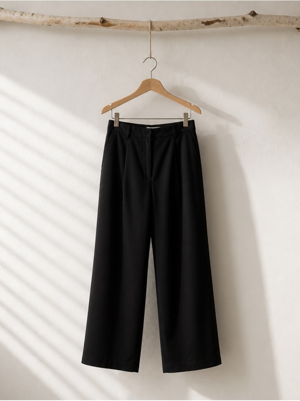 J. Crew Black Wide-Leg Trousers